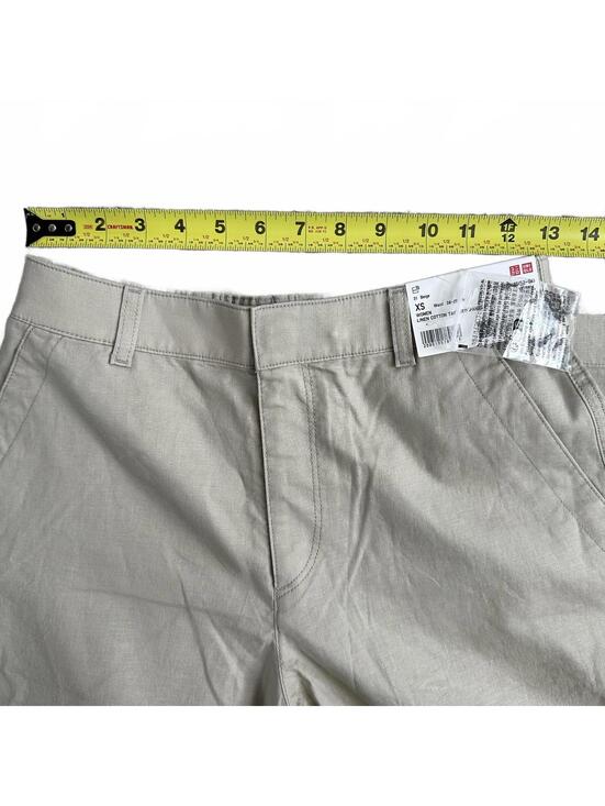 Uniqlo Linen Cotton Tapered Pants NWT Beige XS - Picture 2 of 9